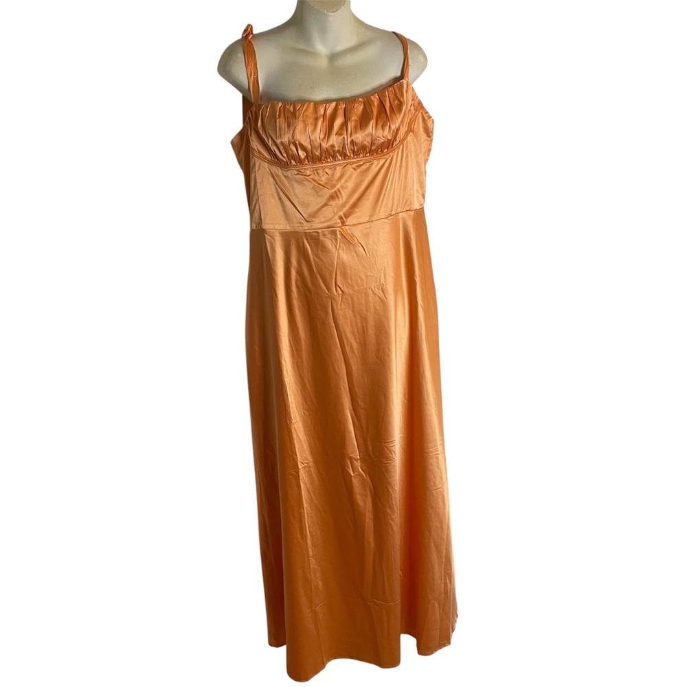 Selfie Leslie Vibrant Orange Maxi Dress Size XXL formal prom bridesmaid